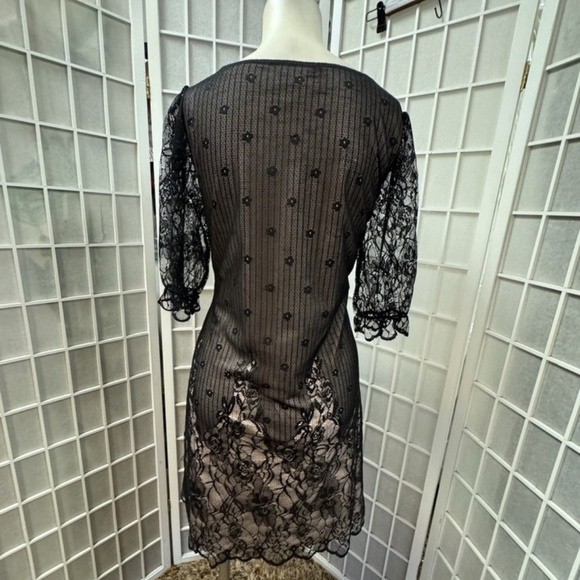 Body flirt,Woman,Dress Formal,Black,Sz M,Long Sleeve,Knee length,Elastic Lace.! - Picture 4 of 12